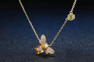 Citrine Bee Necklace