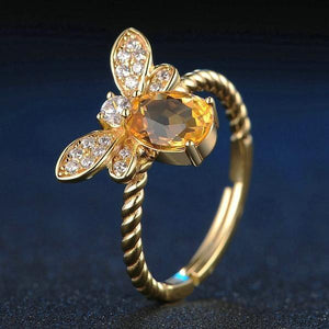 Citrine Bee Ring