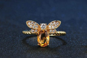 Citrine Bee Ring