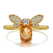 Load image into Gallery viewer, Citrine Bee Ring