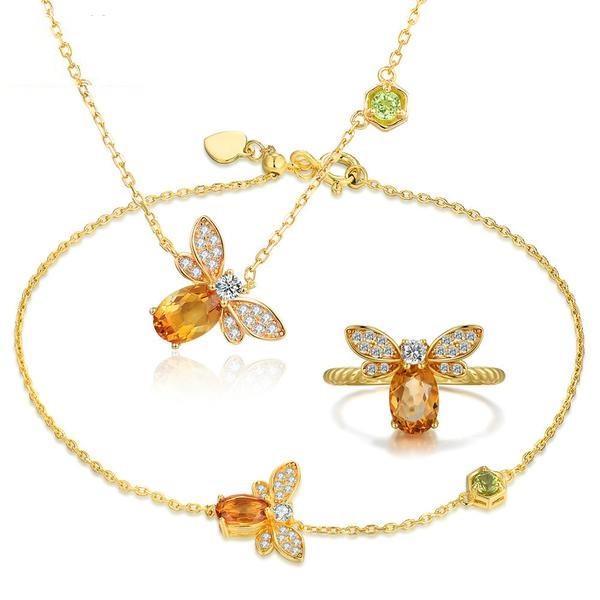 Citrine Bee Jewelry Set