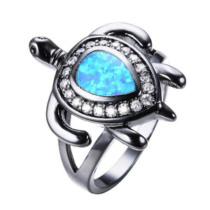 Fire Opal Turtle Ring