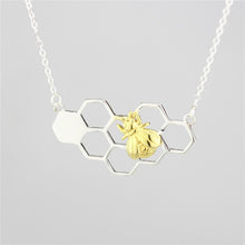 Load image into Gallery viewer, Honeycomb Bee Necklace