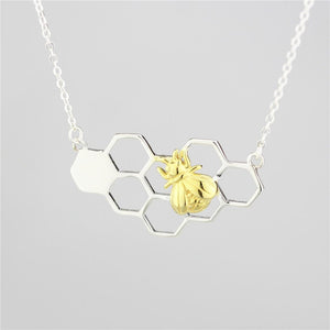 Honeycomb Bee Necklace