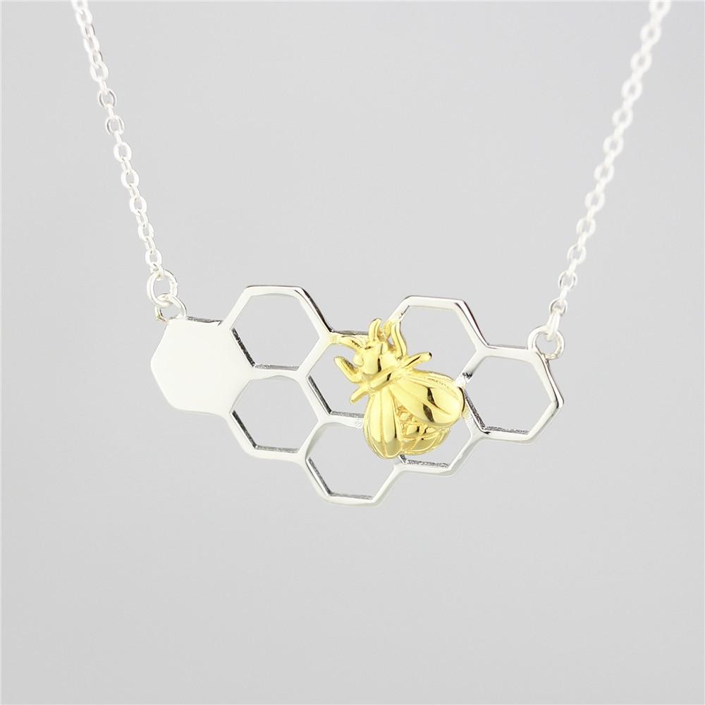 Honeycomb Bee Necklace