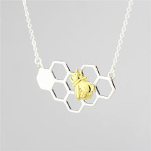 Load image into Gallery viewer, Honeycomb Bee Necklace