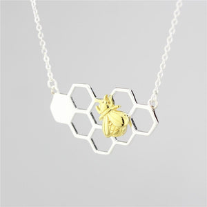 Honeycomb Bee Necklace