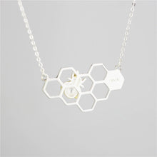 Load image into Gallery viewer, Honeycomb Bee Necklace