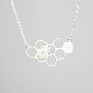 Honeycomb Bee Necklace