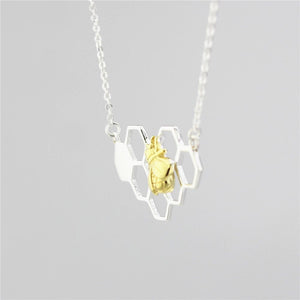 Honeycomb Bee Necklace