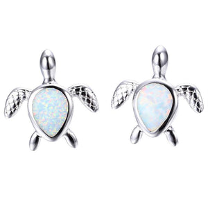 Opal Turtle Earrings