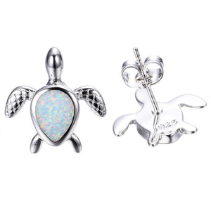 Opal Turtle Earrings