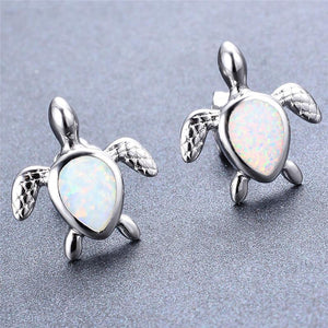 Opal Turtle Earrings