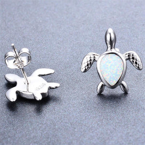 Opal Turtle Earrings