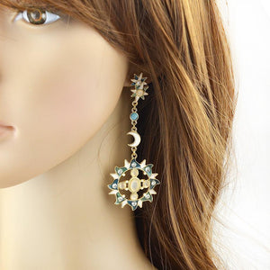 Moon and Sun Drop Earrings