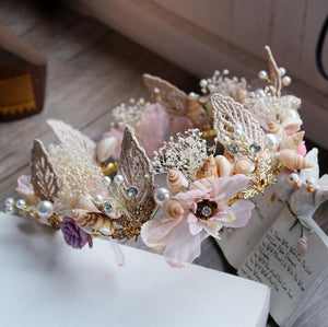 Floral and Shell Crown Headdress