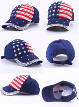 Load image into Gallery viewer, Rhinestone Americana Baseball Hat