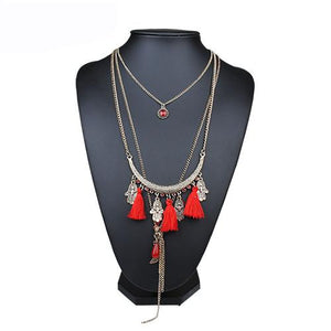 Pacific Tassel Bib Necklace