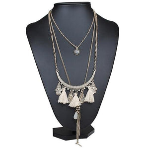 Pacific Tassel Bib Necklace