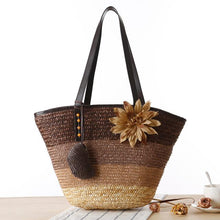 Load image into Gallery viewer, Straw Flower Bag