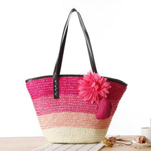 Load image into Gallery viewer, Straw Flower Bag