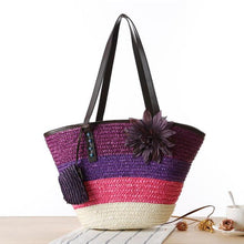 Load image into Gallery viewer, Straw Flower Bag