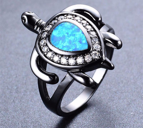 Fire Opal Turtle Ring