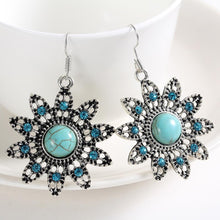 Load image into Gallery viewer, Tibetan Silver Sun Earrings