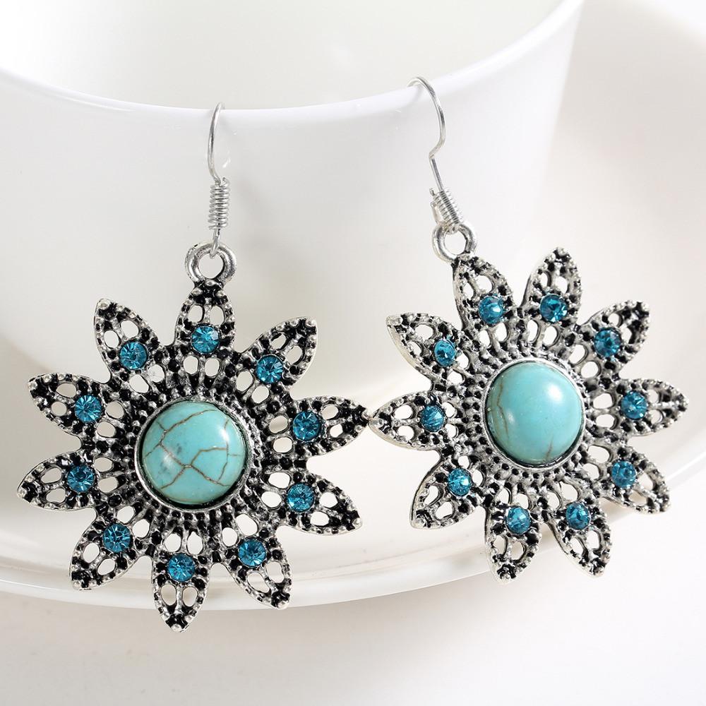 Tibetan Silver Sun Earrings