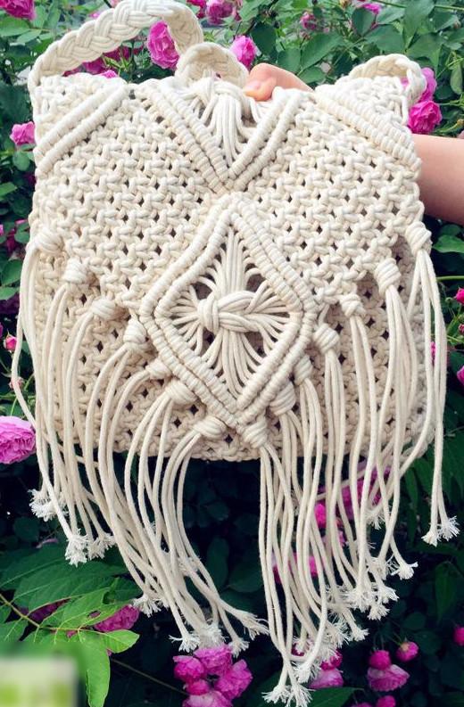 Boho Tassel Crochet Bag