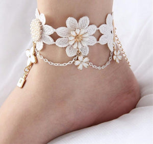 Lace Floral Anklet