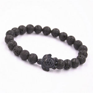 Lava Stone Turtle Bracelet