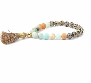 Mala Bead Tassel Bracelet