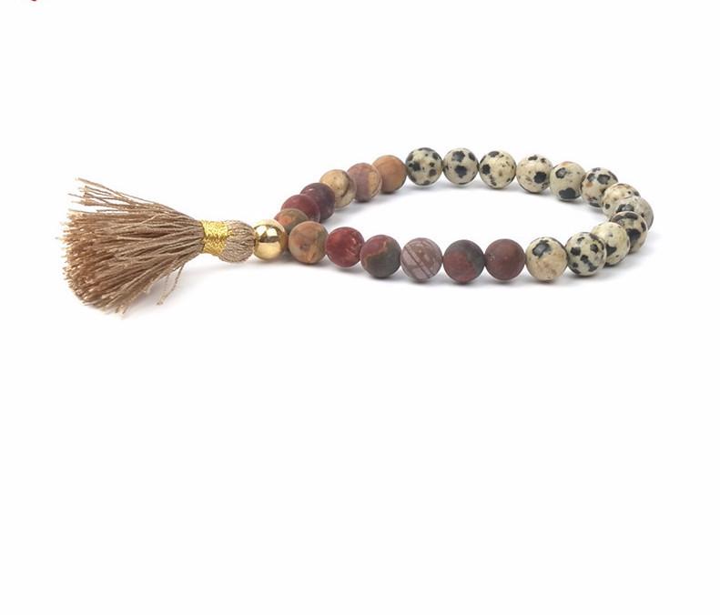 Mala Bead Tassel Bracelet