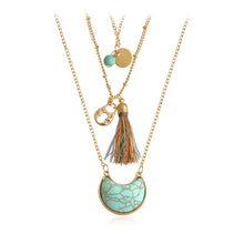 Load image into Gallery viewer, Tonga Moon Stone Tassel Necklace