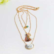 Load image into Gallery viewer, Tonga Moon Stone Tassel Necklace