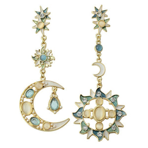 Moon and Sun Drop Earrings