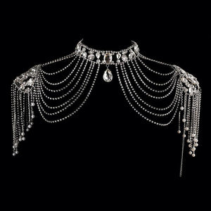 Crystal and Pearl Shoulder Chains