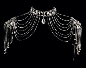 Crystal and Pearl Shoulder Chains