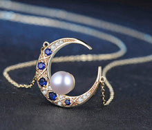 Load image into Gallery viewer, Moon and Pearl Necklace