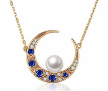 Load image into Gallery viewer, Moon and Pearl Necklace