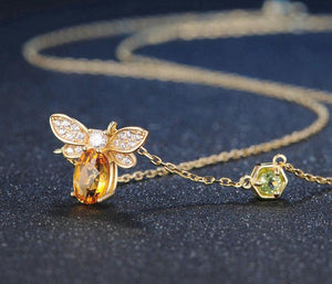 Citrine Bee Necklace