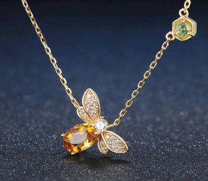 Citrine Bee Necklace