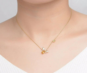 Citrine Bee Necklace