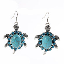 Load image into Gallery viewer, Tibetan Silver Turtle Drop Earrings