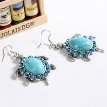 Load image into Gallery viewer, Tibetan Silver Turtle Drop Earrings