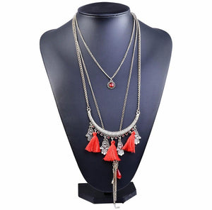 Pacific Tassel Bib Necklace