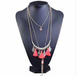 Pacific Tassel Bib Necklace