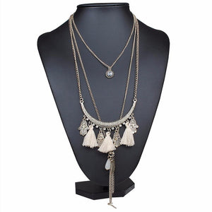 Pacific Tassel Bib Necklace