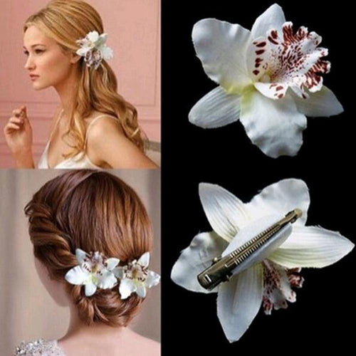 Orchid Flower Hair Clip